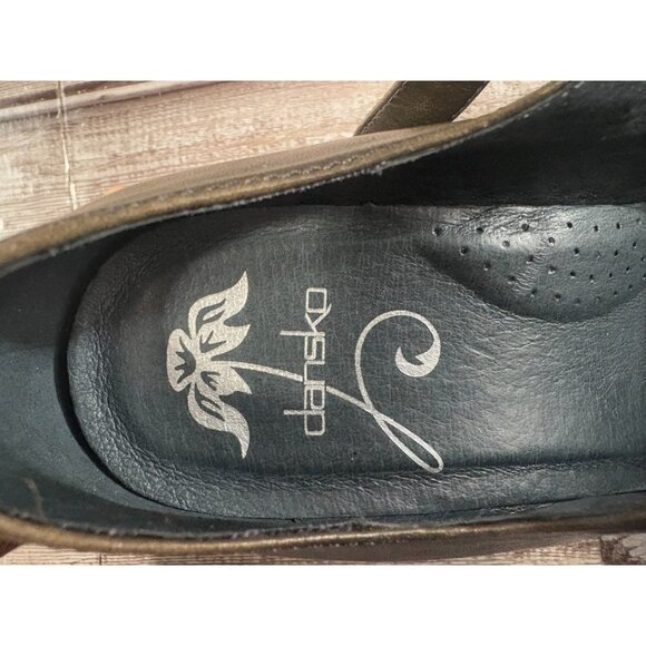 Dansko Fanny Wedge Mary Jane Leather Pumps Platform sz 41 US 10.5 c: olive NEW - Picture 7 of 9